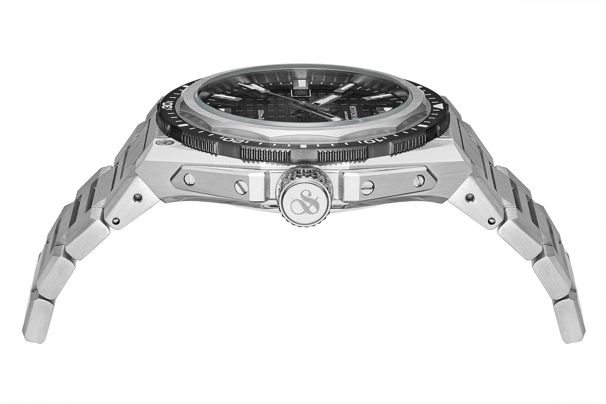Zij aanzicht heren horloge Scotch & Soda