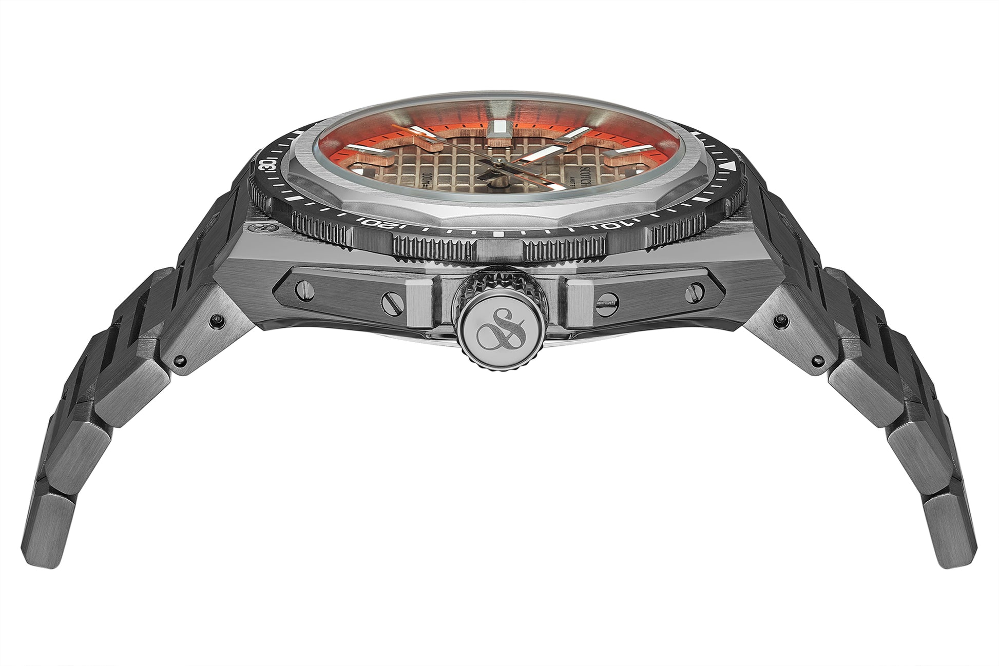 Zij aanzicht heren horloge Scotch & Soda