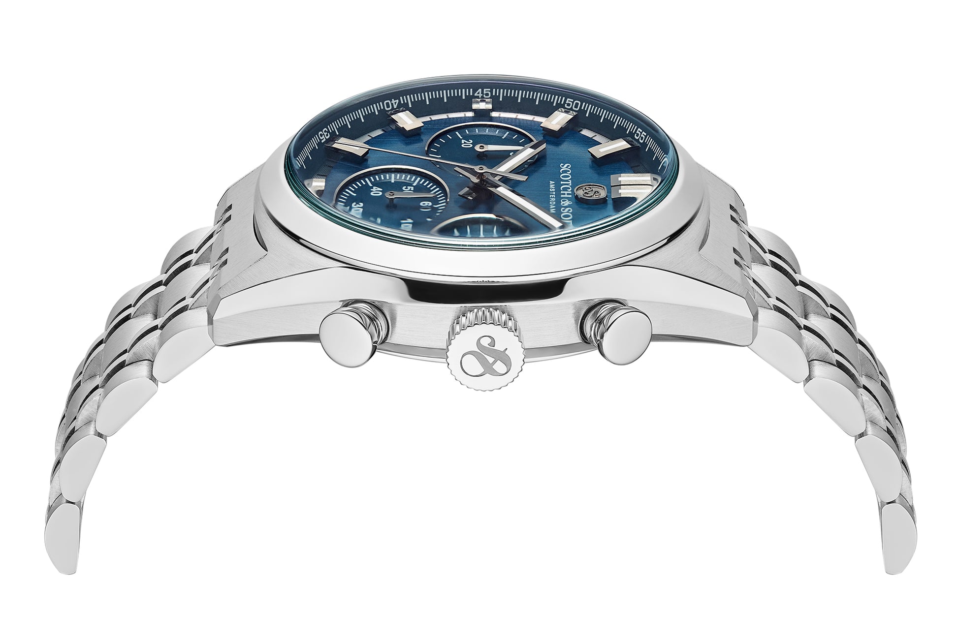 Zij aanzicht heren horloge Scotch & Soda