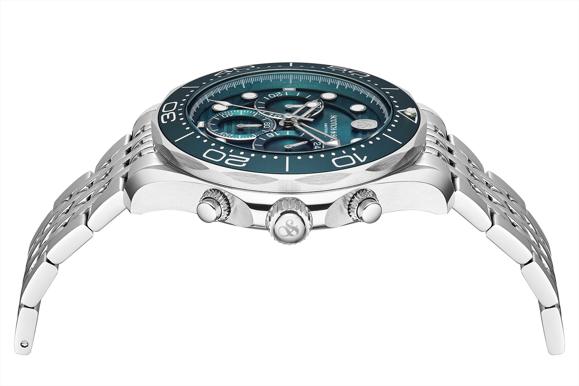 Zij aanzicht heren horloge Scotch & Soda