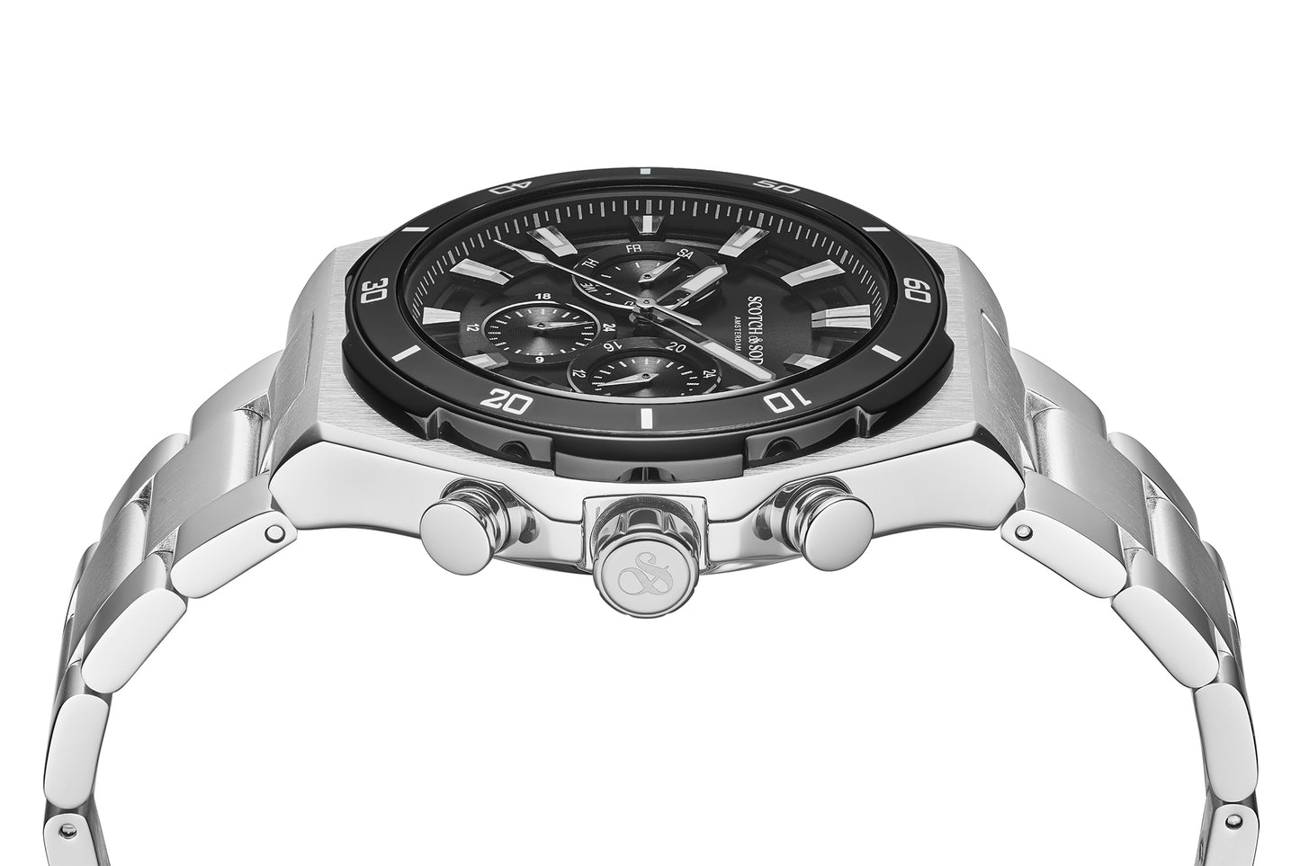 Zij aanzicht heren horloge Scotch & Soda