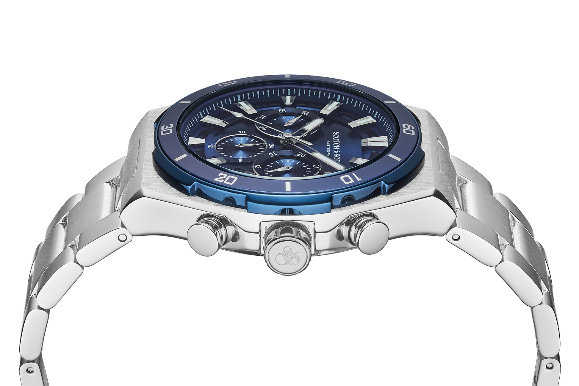 Zij aanzicht heren horloge Scotch & Soda