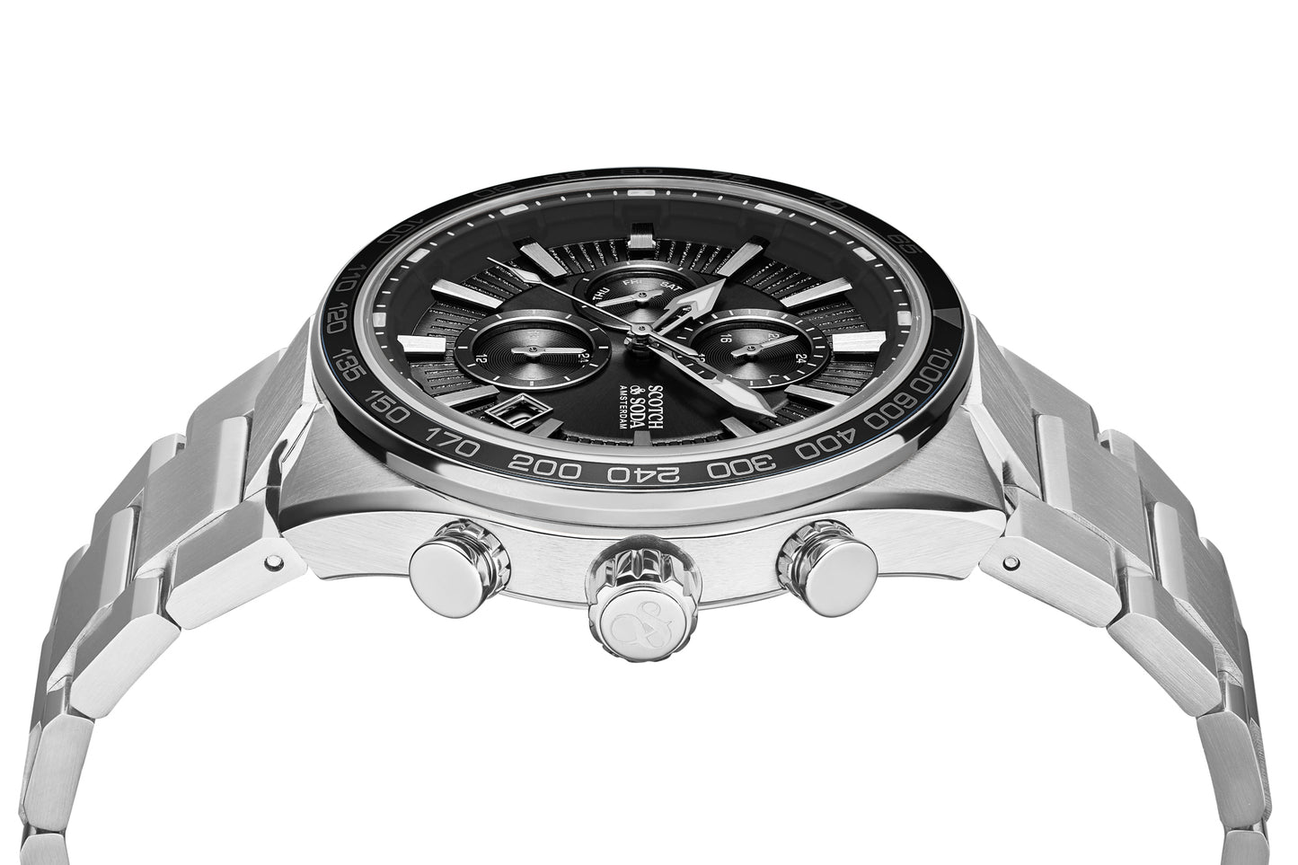Zij aanzicht heren horloge Scotch & Soda