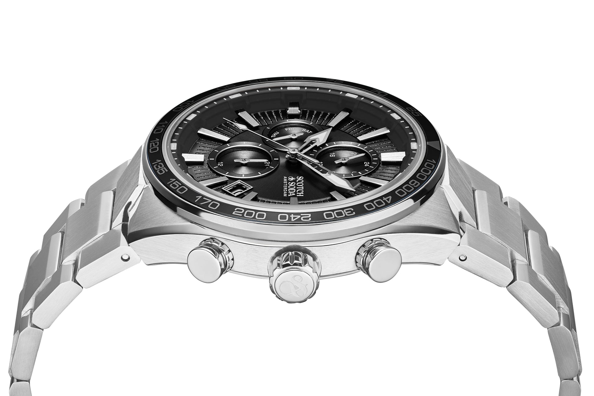 Zij aanzicht heren horloge Scotch & Soda