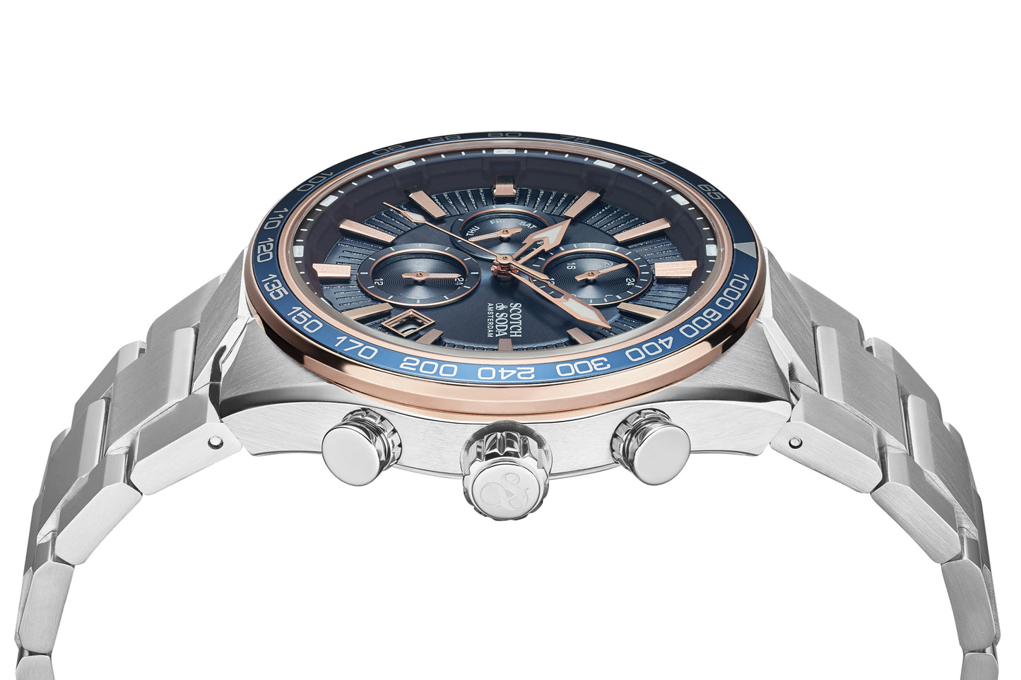 Zij aanzicht heren horloge Scotch & Soda